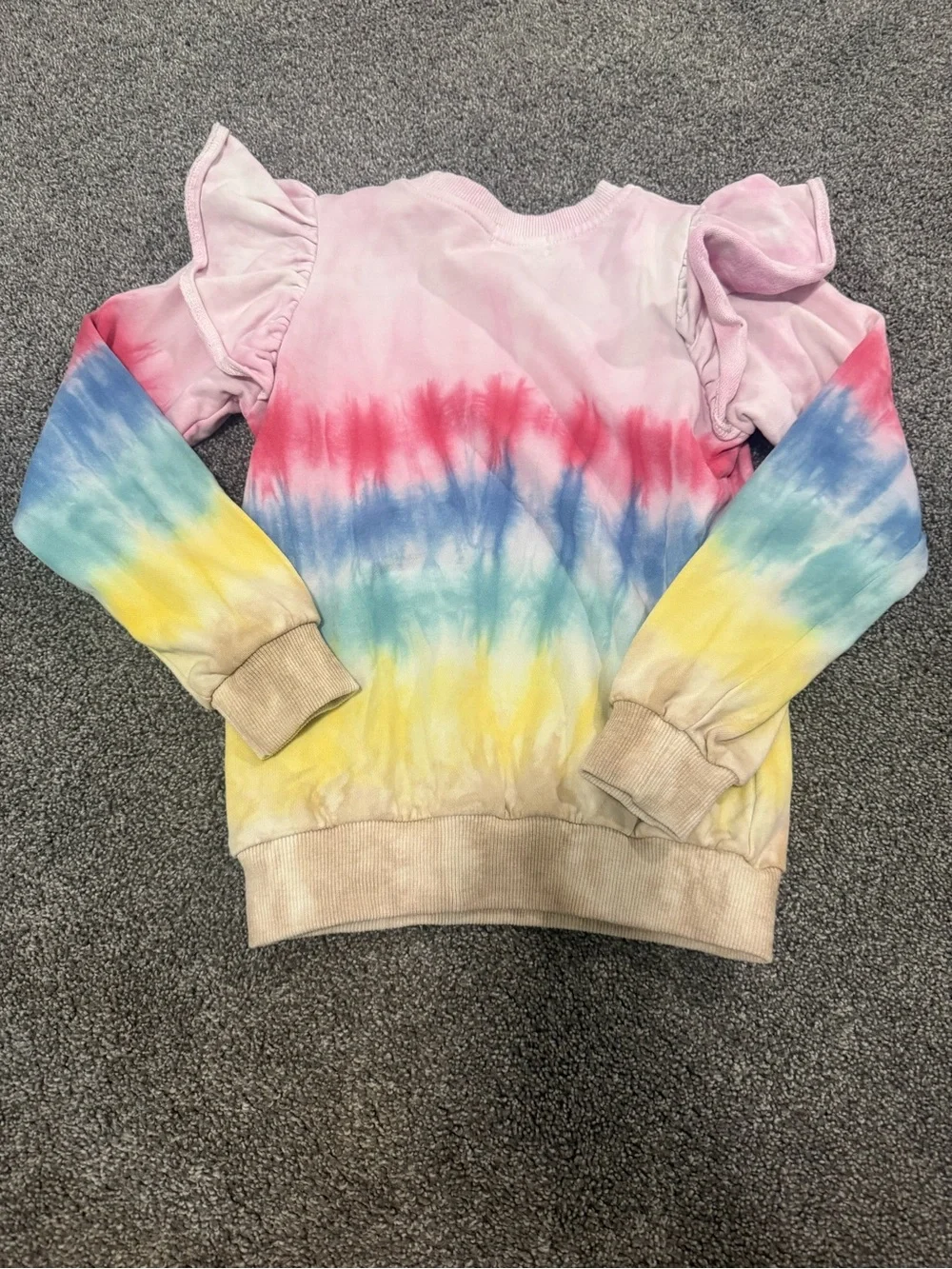 Lola + The Boys Ruffle Tie Dye Sweatshirt Sz 8